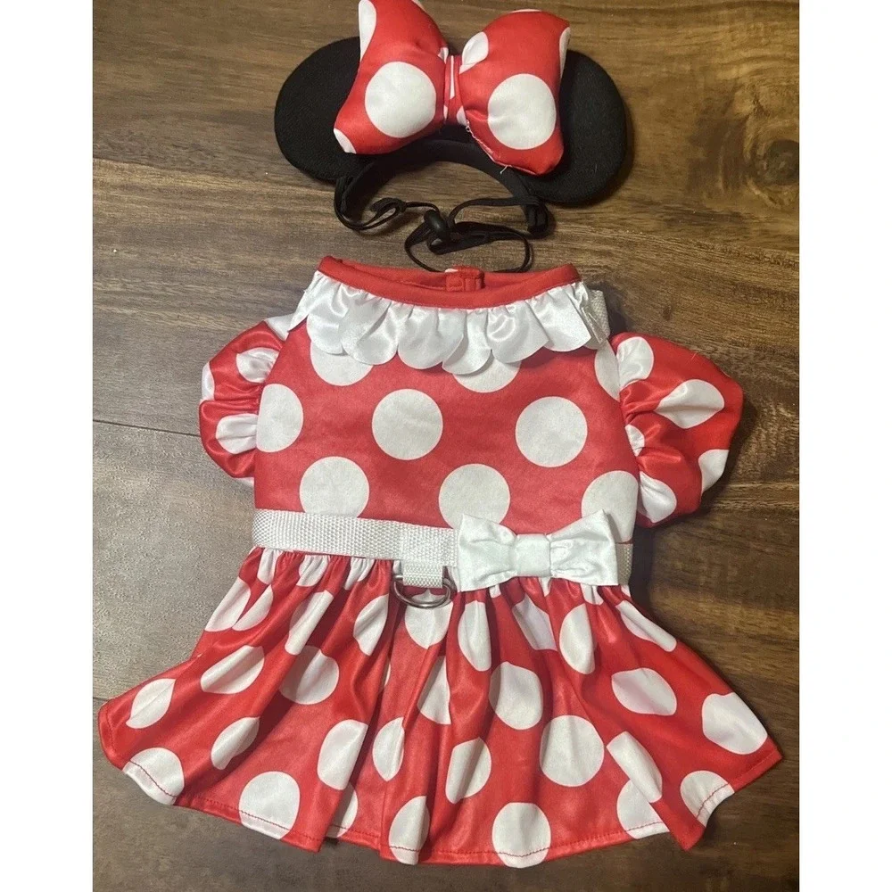 Disney Minnie Mouse Dog Pet Harness Dress & Headband Ears Bow Small 6-10 lbs NEW